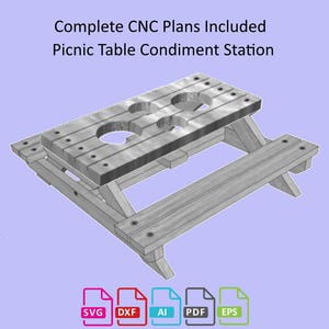 Estação de Condimentos para Mesa de Piquenique, Mini Mesa de Piquenique, Suporte para Condimentos para Mesa de Piquenique, Suporte para Condimentos, Planos de Construção Fácil. Arquivo Digital