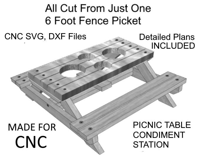 Picnic Table Condiment Station, Mini Picnic Table, Picnic Table