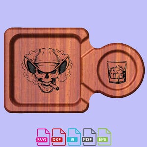 Zigarren- und Whiskyhalter Aschenbecher, CNC-Fräser, svg, dxf, ai, eps, pdf Build-Video auf YouTube - https://youtu.be/w-uJin6SATE Digitale Datei