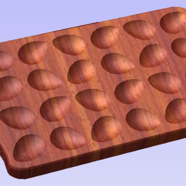 2 Handled Deviled Egg Tray v2, Wood Tray, Designed for CNC router, stl, svg, dxf, ai, eps, pdf
