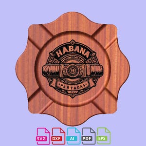 Cigar Holder Ashtray, cigar lounge decor, luxury ashtray design, CNC cigar accessories (Digital File)