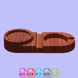 Porta charutos e cinzeiro para uísque "LIBERTY", arquivo de roteador CNC, svg, dxf, ai, eps, pdf Arquivo digital
