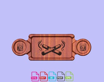 Cigar Whiskey Holder Ashtray CNC File (Digital File)