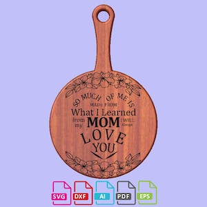 Mother&#39;s Day Wall Hanger CNC File: Engraved Wood Tray (Digital File)