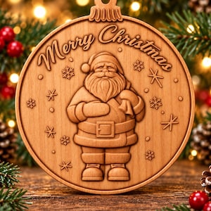 3D Santa Claus Christmas Ornament CNC File (Digital File)
