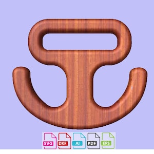 Asa de transporte para bolsa de supermercado, asa de transporte para un solo viaje, asa ergonómica, diseñada para fresadora CNC, archivos digitales SVG, DXF, AI, EPS y PDF.