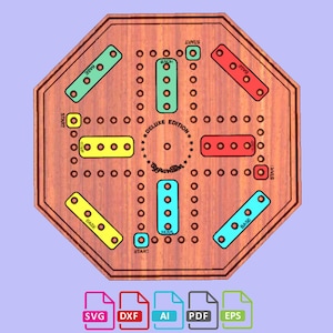 Aggravation Chinese Checkers Board CNC File: Vintage 2-Sided Design (Digital File)