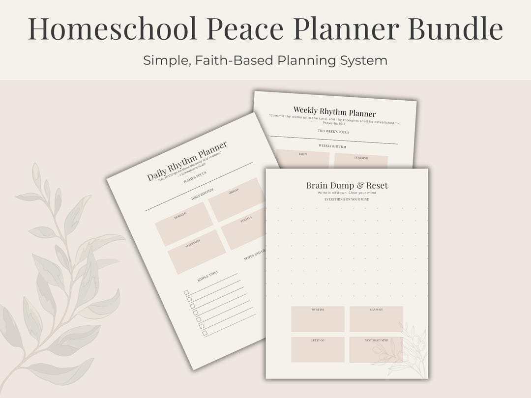 Homeschool Planner Bundle | Peaceful Daily Weekly Rhythm (PDF Download ...