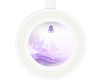 Wireless Charging pad purple leaves -Red Rose