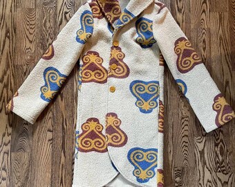 Sherpa Sankofa Printed Trench Coat Duster by Ginger Mary