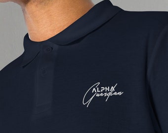 Alpha Guardian Dad's Polo Camisa de algodón negra y azul marino versátil para cada ocasión Regalo perfecto para papás