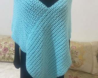 crochet poncho, shawl. gift for her. handmade