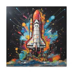 Rocketship, Space launch, Canvas Art