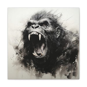 Angry Gorilla, Passion, Protection, Nature, Canvas Art