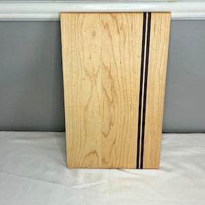 Hard Maple and Walnut Striped Cutting Board - Homemade Wooden Kitchen Essential - Unique Gift for Home Cooks - 13.5&quot; x 8.5&quot; x 5/8&quot;