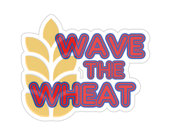 Kansas Jayhawks "Wave the Wheat" Sticker - KU Alum Gift (2" x 2")