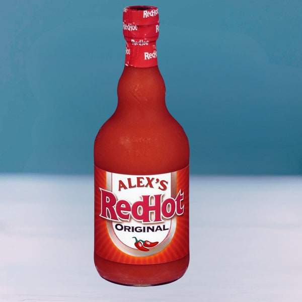 Custom Frank's RedHot Style Hot Sauce Label - Personalized 350ml Bottle Sticker - Waterproof and Smudge-Proof, Custom Name Label,Unique Gift