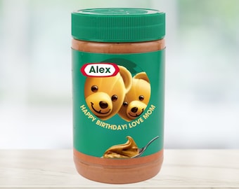 Peanut Butter Label, Custom Name for Peanut Butter Jar
