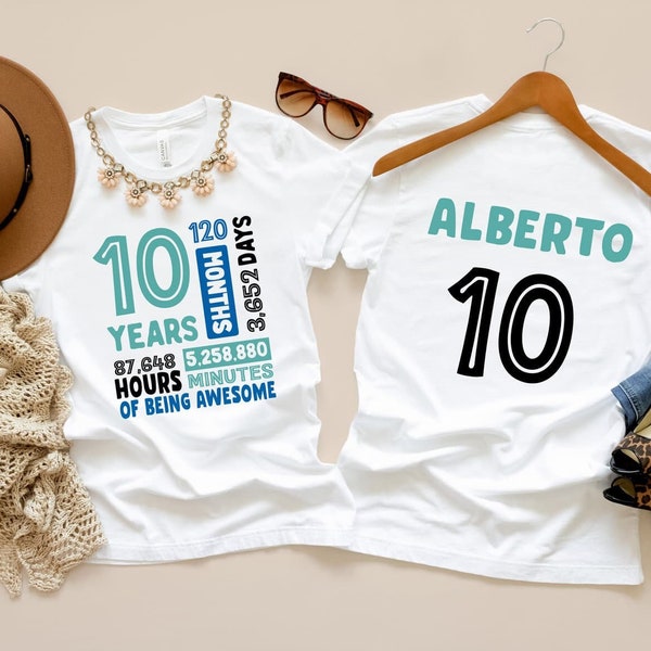 10 Years of Being Awesome Tee, 10 Year Old Birthday Tshirt Boy, Ten Year Old Birthday, Tenth Birthday, 10th Birthday Tee Boy, Turning 10 Tee