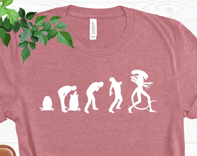 Alien TShirt, Science Fiction T-Shirt, Xenomorph Evolution T-Shirt, Xenomorph Phase Shirt, Science Fiction Gift, Xenomorph Stage, Alien Top