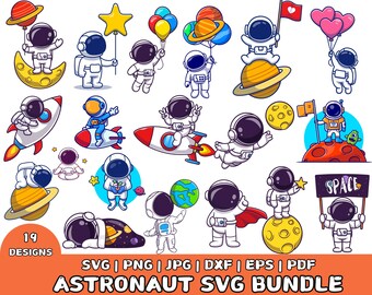 Astronauta Svg Png Bundle, Astronauta con cohete svg, niño astronauta svg, Universo Svg, Spaceman svg, Espacio SVG