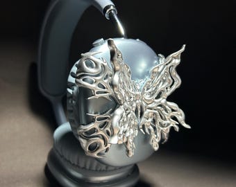 AirPods Max Covers — Psychedelic Butterfly Chrome | Sculptural metallic shells, snap-on fit
