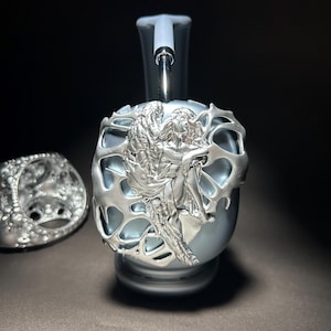 Airpods Max &quot;Dystopian and Futuristic Angel&quot; Chrome Accessory- Attachment for Headphone-3D Resin Print Headset Cover