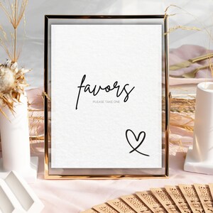 Bold Minimalistic Favors Sign | Party Favors Sign | Wedding Favor Sign | Modern Favors Sign | Editable Template
