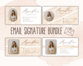 Email Signature Template BUNDLE | Editable Canva Signature Design | Add Logo & Photo | E-mail Signature Template | Gmail Email Template