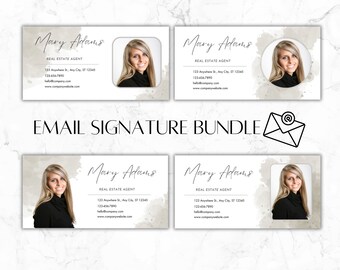 Email Signature Template BUNDLE | Editable Canva Signature Design | Add Logo & Photo | E-mail Signature Template | Gmail Email Template