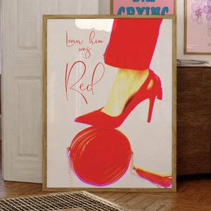 Red Print, Swift Art, Music Poster, Retro Girly Art, Swiftie Gifts, Digital Prints, Dorm Decor, Wall Art