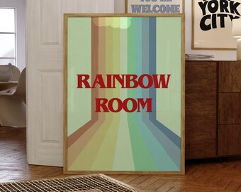 Rainbow Art Print, Digital Prints, Retro Rainbow Art, Trendy Art, Pop Art, Wall Art, Wall Decor