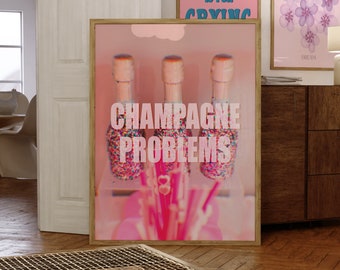Champagne Problems, Swift Art, Swiftie Gifts, Champagne Art, Digital Prints, Dorm Decor, Trendy Girl Art, Retro Art, Wall Art