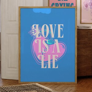Love Is A Lie Print, Hits Different Art, Midnights Poster, Dorm Decor, Swiftie Art, Retro Girly Art, Digital Prints, Wall Art