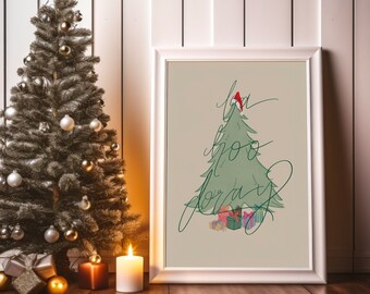Fa Hoo Doray Print, Christmas Art, Grinch Art Print, Digital Prints, Holiday Decor, Christmas Decoration, Wall Art