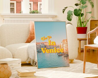 Retro Venice Print, See Ya in Venice Art, Retro Photo Art, Digital Prints, Preppy Art, Trendy Wall Art, Venice Photo Art, Wall Art