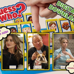 Modern Family - Imprimible ¿Adivina quién? | Imprimir en casa | Descarga digital | Serie de TV | Tarjetas de Adivina Quién | Juegos de fiesta | Tarjetas Montessori | A4