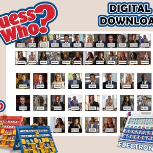 SUITS Guess Who? 2.0 Printable Insert Cards | Digital Download | Print At Home | Guess Who Cards | Party Games | DIY Guess Who