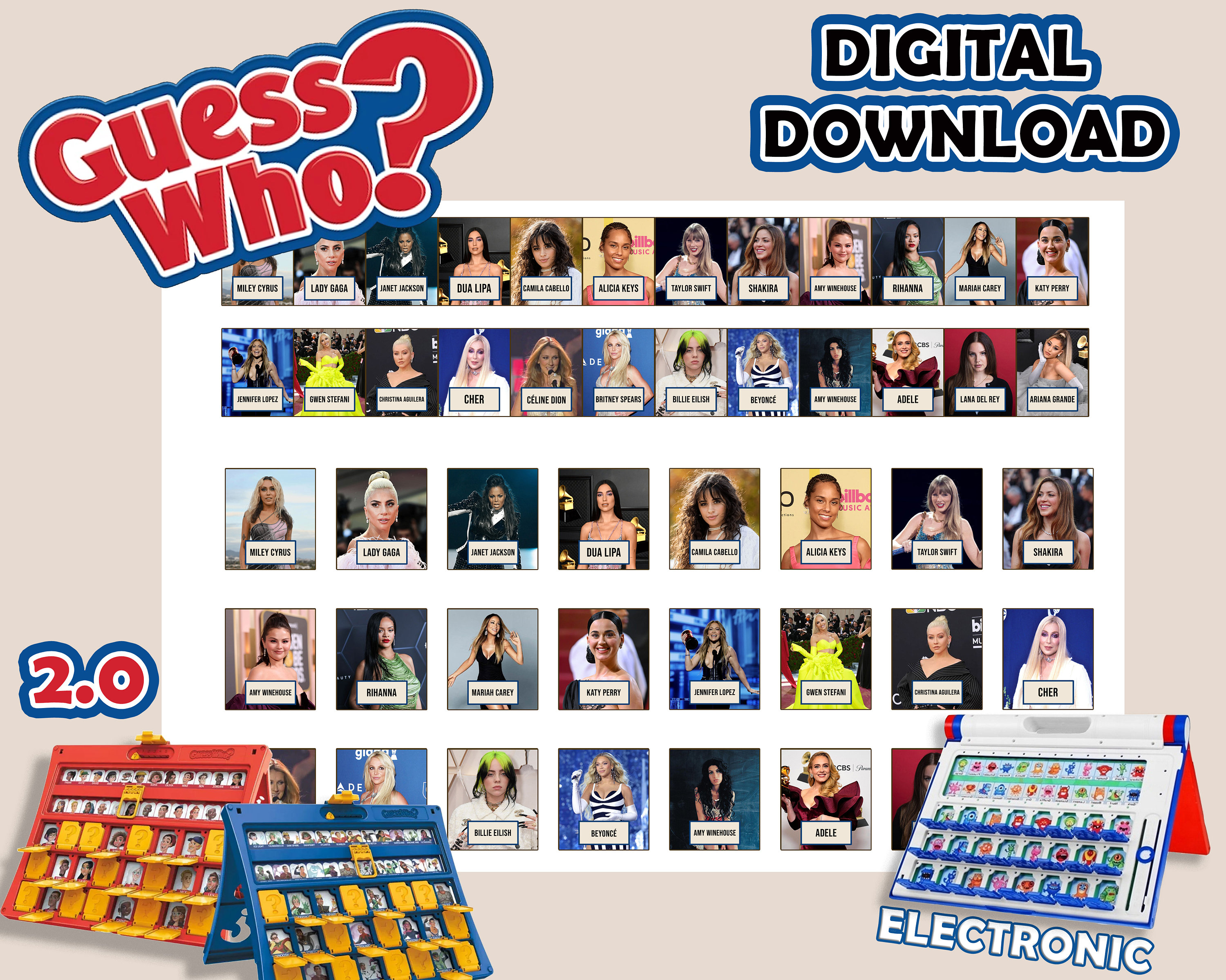 Celebrity guess who board game sales