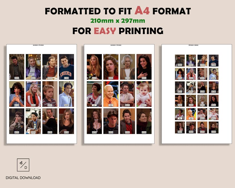 FRIENDS Printable Guess Who Print at Home Digital Download TV Series ...