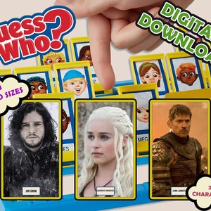 Game Of Thrones – Guess Who? zum Ausdrucken | Zu Hause drucken | Digitaler Download | TV-Serie | Ratet mal, wer Karten | Partyspiele Montessori-Karten A4
