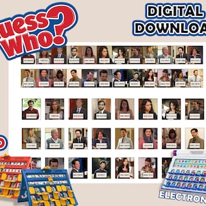 Parks And Recreations Guess Who? 2.0 | Printable Insert Cards | Digital Download | Print At Home | Guess Who Cards | Party Games | DIY Gift