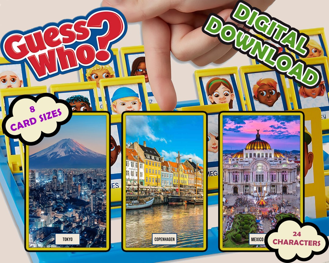 CAPITALS V1 Printable Guess Who Print at Home Digital Download