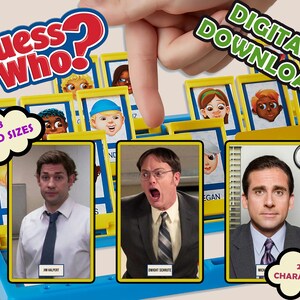DAS BÜRO – Guess Who? zum Ausdrucken | Zu Hause drucken | Herunterladen | Fernsehserie | Ratet mal, wer Karten | Partyspiele | Montessori-Karten | A4