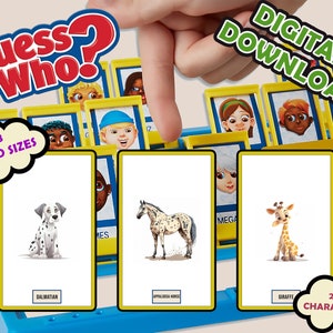 ANIMALES CON MANCHAS - Imprimible ¿Adivina Quién? | Imprimir en casa | Descarga digital | Tarjetas de Adivina Quién | Juegos de fiesta | Tarjetas Montessori | Formato A4