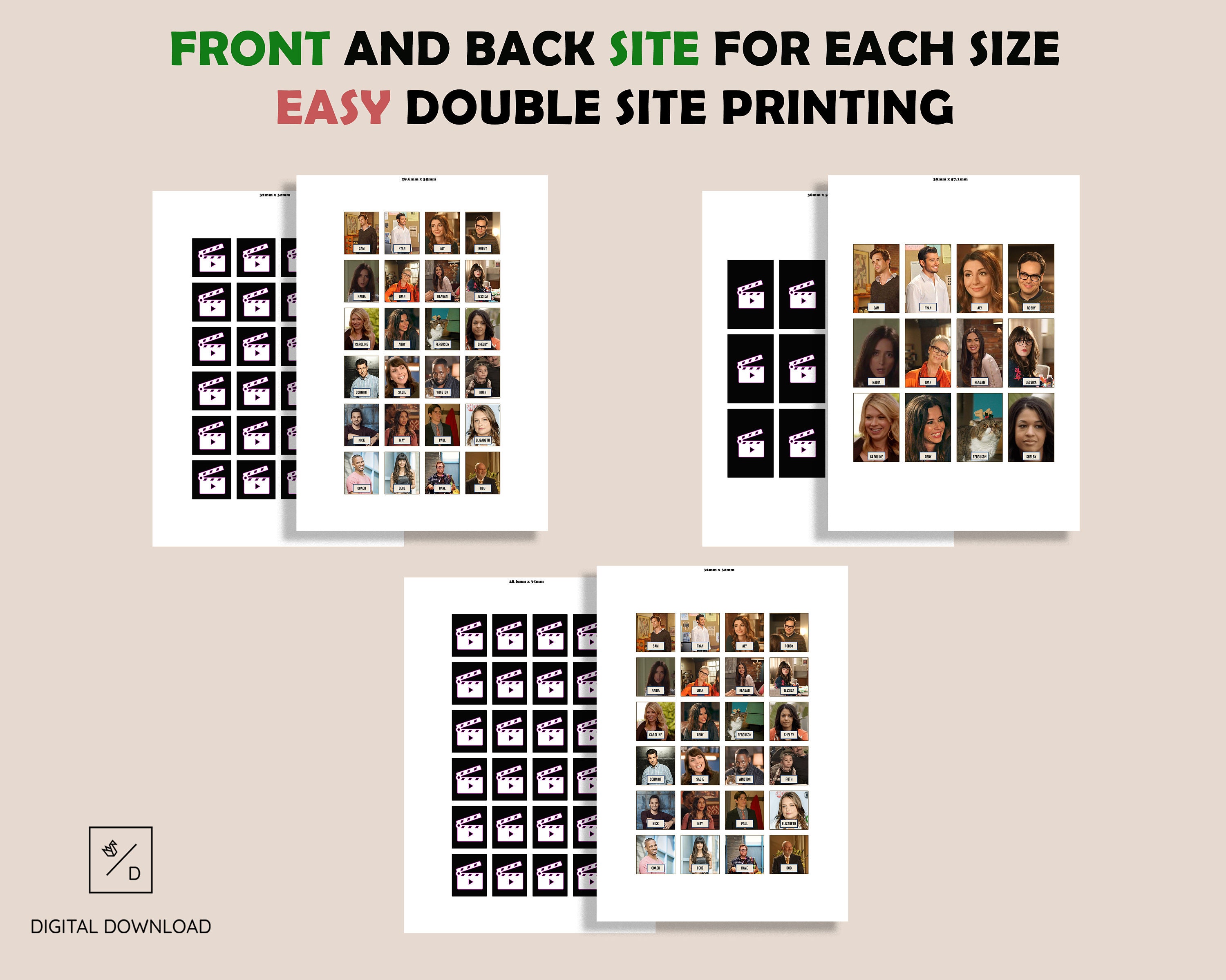 New Girl Printable Guess Who Print at Home Digital Download TV Series ...