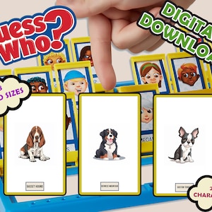 Amoureux des chiens V2 Devinez qui ? | Cartes d’insertion imprimables | Téléchargement numérique | Imprimer à la maison | Devinez qui cartes | Jeux de société | Jeu de bricolage | Cadeau