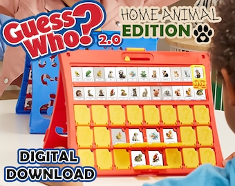 Home Animals Guess Who? 2.0 | Printable Insert Cards | Download | Print At Home | Guess Who Cards | party games | DIY Guess Who Gift