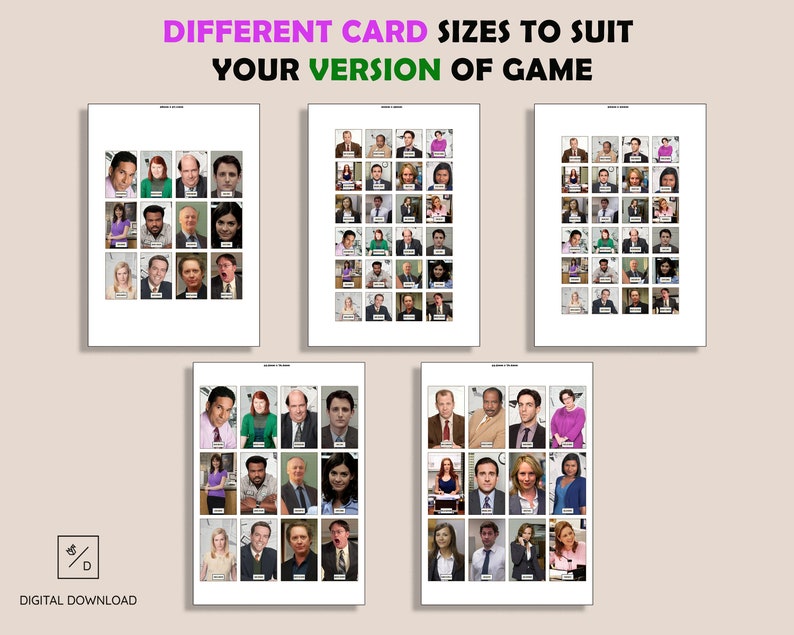THE OFFICE Printable Guess Who Print at Home Download TV Series Guess ...