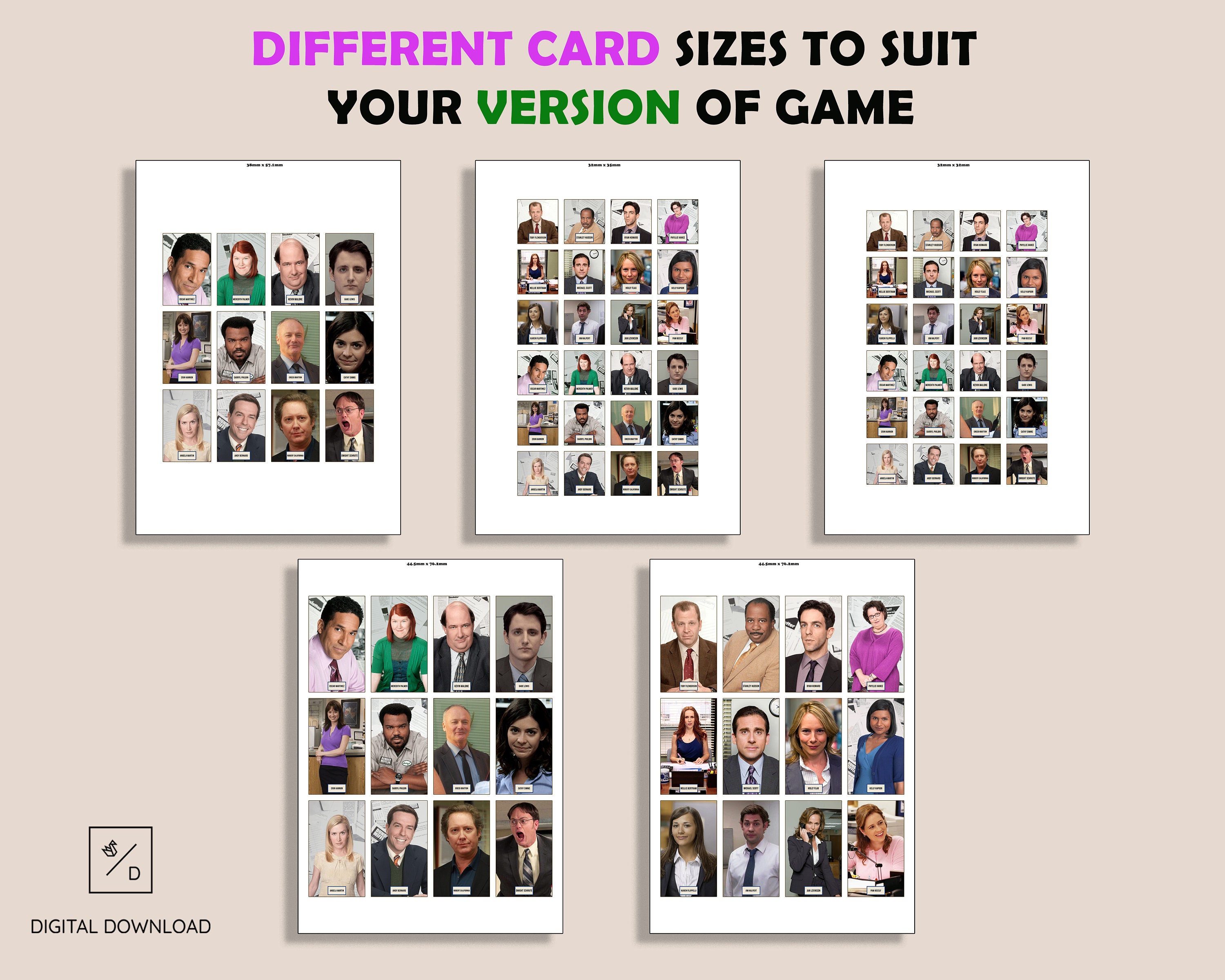 THE OFFICE Printable Guess Who Print at Home Download TV Series Guess ...